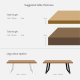 Industrial Dining Table L120-220, WH Industrial Dining Table L120-220, WH
