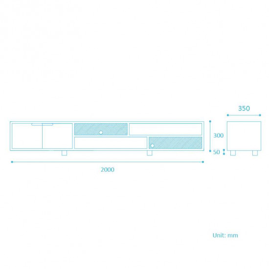 VINT TV Cabinet W200, Walnut VINT TV Cabinet W200, Walnut