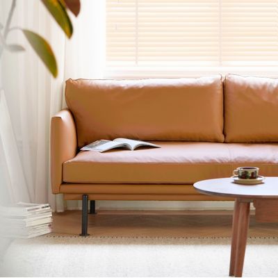 Nadine Leather Sofa, L180-L238, Custom