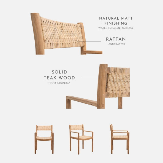 BEGITU Dining Chair, Rattan [Only 6 Left]