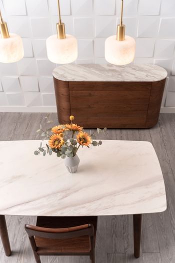 NOVA Marble Table V2, White, L140 - L240