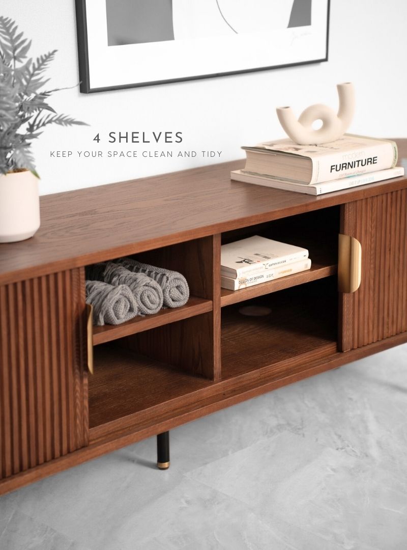 OTTO TV cabinet, Natural Walnut L180