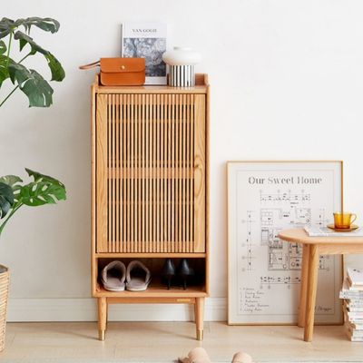 ELGIN Linear Shoe Cabinet, single door, Natural Oak