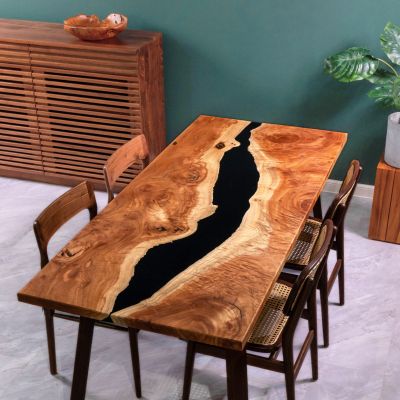 Mimba with Resin Table Top, L140