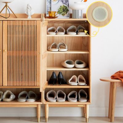 ELGIN Linear Shoe Cabinet, 2 doors, Natural Oak