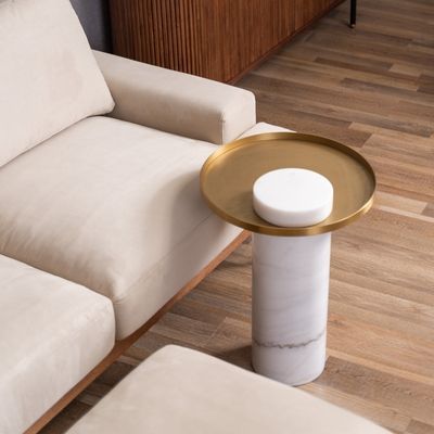 Willow STONE side table, White [Last one]