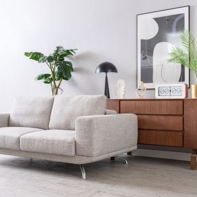 Aston Recliner Sofa, L190-210, Grey (with ottoman)
