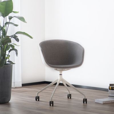 U Shape Armchair, W57, Grey with Wheels