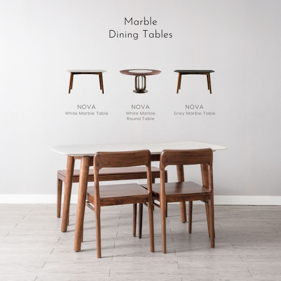 NOVA Marble Table V2, White, L140 - L240 NOVA Marble Table V2, White, L140 - L240