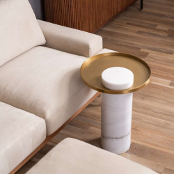 Willow STONE side table, White [Display]