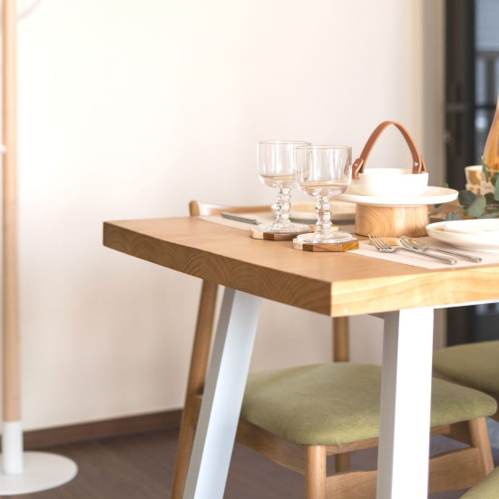 Industrial Dining Table L120-220, WH Industrial Dining Table L120-220, WH
