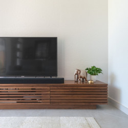 OAKI TV Cabinet, W160-200, Natural Walnut