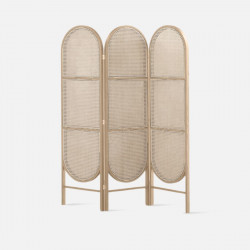 OAKI Rattan Folding Partition, Natural Ash