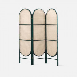 OAKI Rattan Folding Partition, Green