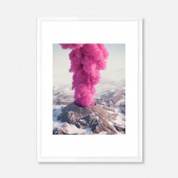 Pink Eruption - Large, Framed with White color