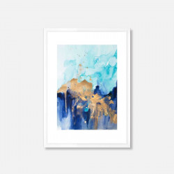 Abstract Watercolour - Medium, Framed with White