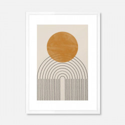 Morning Sun Art Print - Large, Framed with white