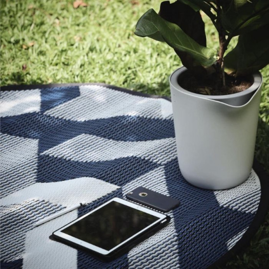 AVALON Round Mat, Indigo & White, C