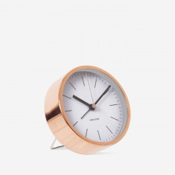 Alarm Clock Minimal - White with copper [DISPLAY Left]