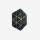 Wall Clock Marble Hexagon - Black