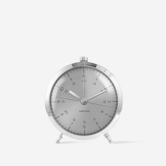 Alarm Clock Button - Brushed Steel