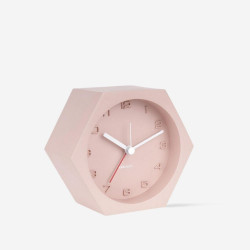 Alarm Clock Hexagon Concrete Pink [DISPLAY Left]
