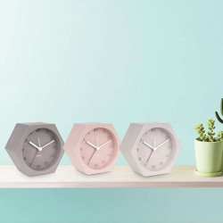 Alarm Clock Hexagon Concrete Dark Grey