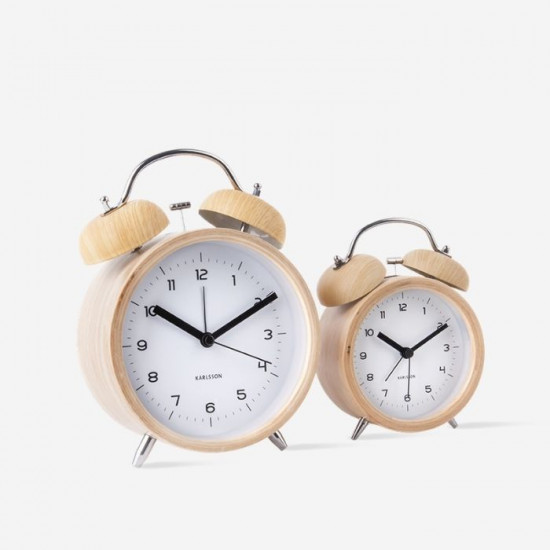 Alarm Clock Classic Bell XL - wood white
