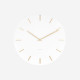 Wall clock Charm steel white with gold battons