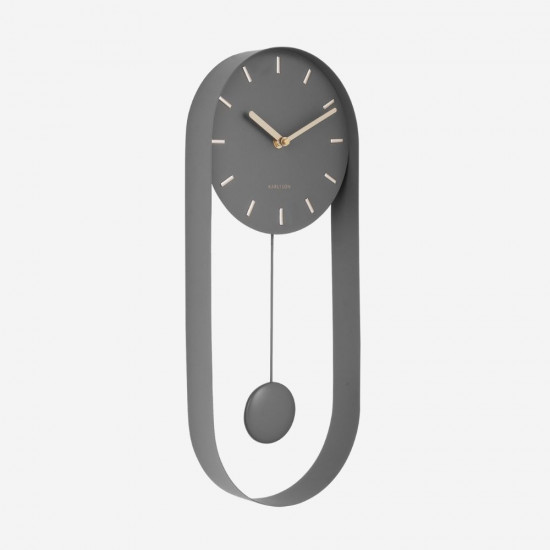 Wall Clock Pendulum Charm  - steel grey