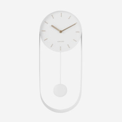 Wall Clock Pendulum Charm - steel white