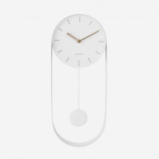 Wall Clock Pendulum Charm - steel white