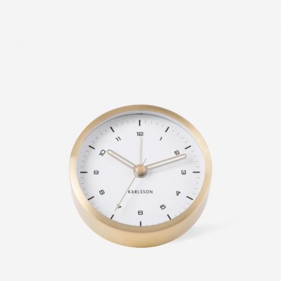 [DISPLAY] Alarm clock Tinge Steel - Gold with White Dial