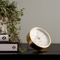 Alarm clock Tinge Steel - Gold with White Dial