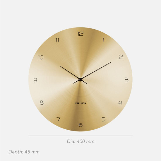 Wall Clock Dome Disc - Gold