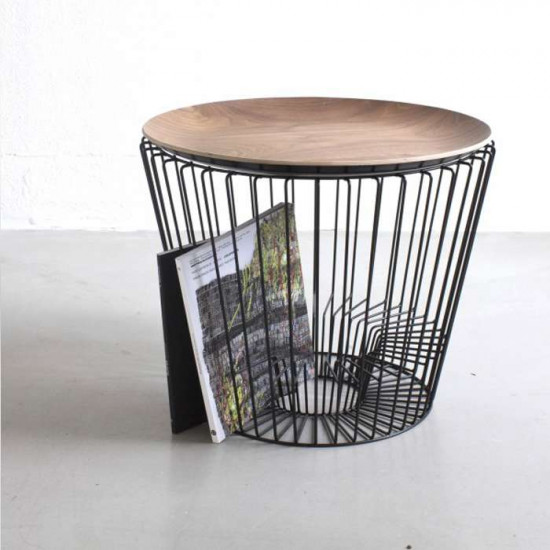 Coffee table magazine rack, D50, White with Walnut Tray Coffee table magazine rack, D50, White with Walnut Tray