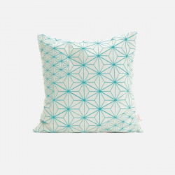 Tamara pillow - Turquoise & White [DISPLAY Left]