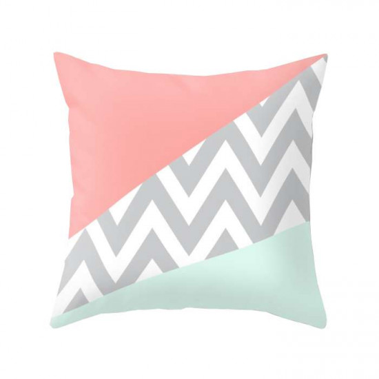 Original Mint & Coral Block Cushion Original Mint & Coral Block Cushion