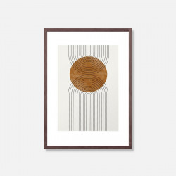 Abstract Flow - Medium, with Walnut Brown Frame