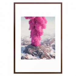 Pink Eruption - Large, Framed with White color