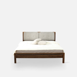 [SALE] Double Dip Bed - With Cushion, Walnut