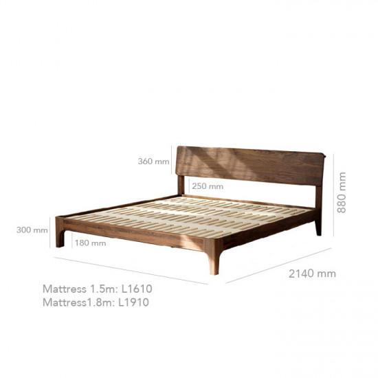 [SALE] Makoto Bed L120-L180, Oak 