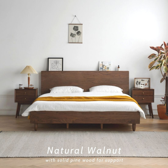 NADINE Natural Walnut Bed Frame II, L159/189