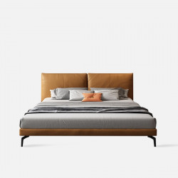 LOGAN II Leather Bed Frame, with storage, Genuine leather 