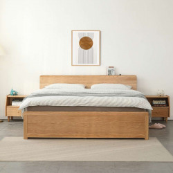 DOLCH Bed Frame with Drawers, Walnut L150 / L180