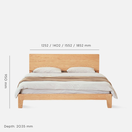 DOLCH Bed Frame L120 / L140 / L150 / L180(with socket), Natural Oak DOLCH Bed Frame L120 / L140 / L150 / L180(with socket), Natural Oak