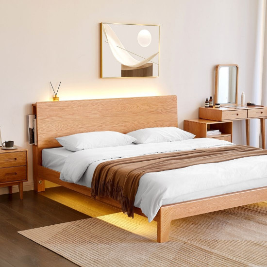 DOLCH Bed Frame L120 / L140 / L150 / L180(with socket), Natural Oak DOLCH Bed Frame L120 / L140 / L150 / L180(with socket), Natural Oak