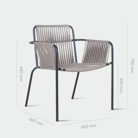 REMIX Stackable Outdoor Chair, Grey