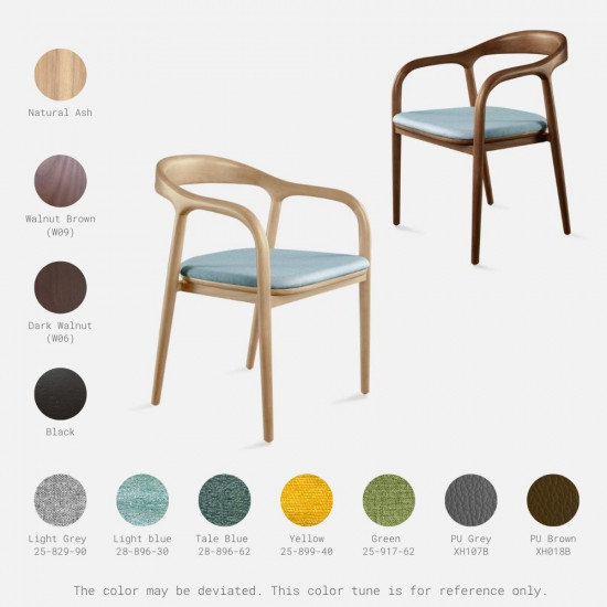 LUCA Arm Chair, W49, Walnut LUCA Arm Chair, W49, Walnut