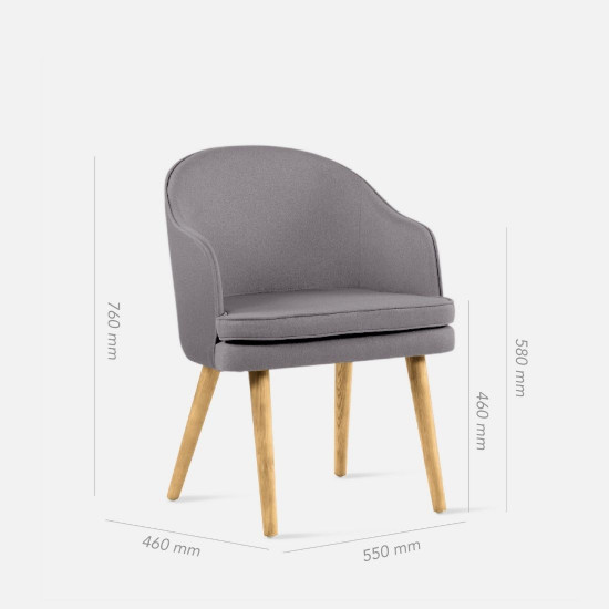 JC Armchair II, W55, Natural Ash, Grey [Display x2] 